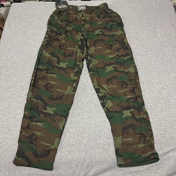 NWT California CraZee Wear Pants Mens Sz L Green Camouflage Baggy Parachute USA - Picture 1 of 11